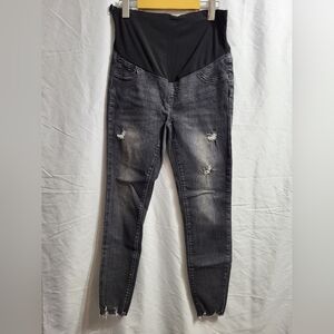 Maternity-SHEIN  Black Distressed Jeans, Size Medium 6 (See Pics For Messurement